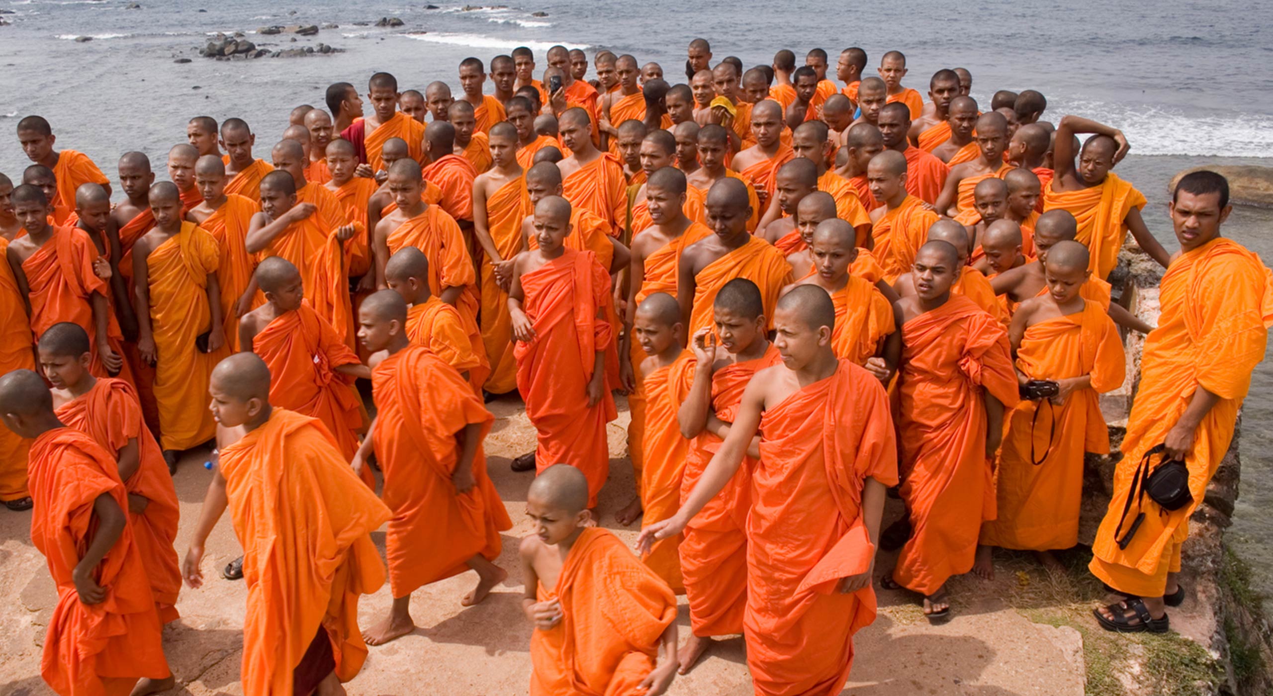 A huge group of monks gathered together